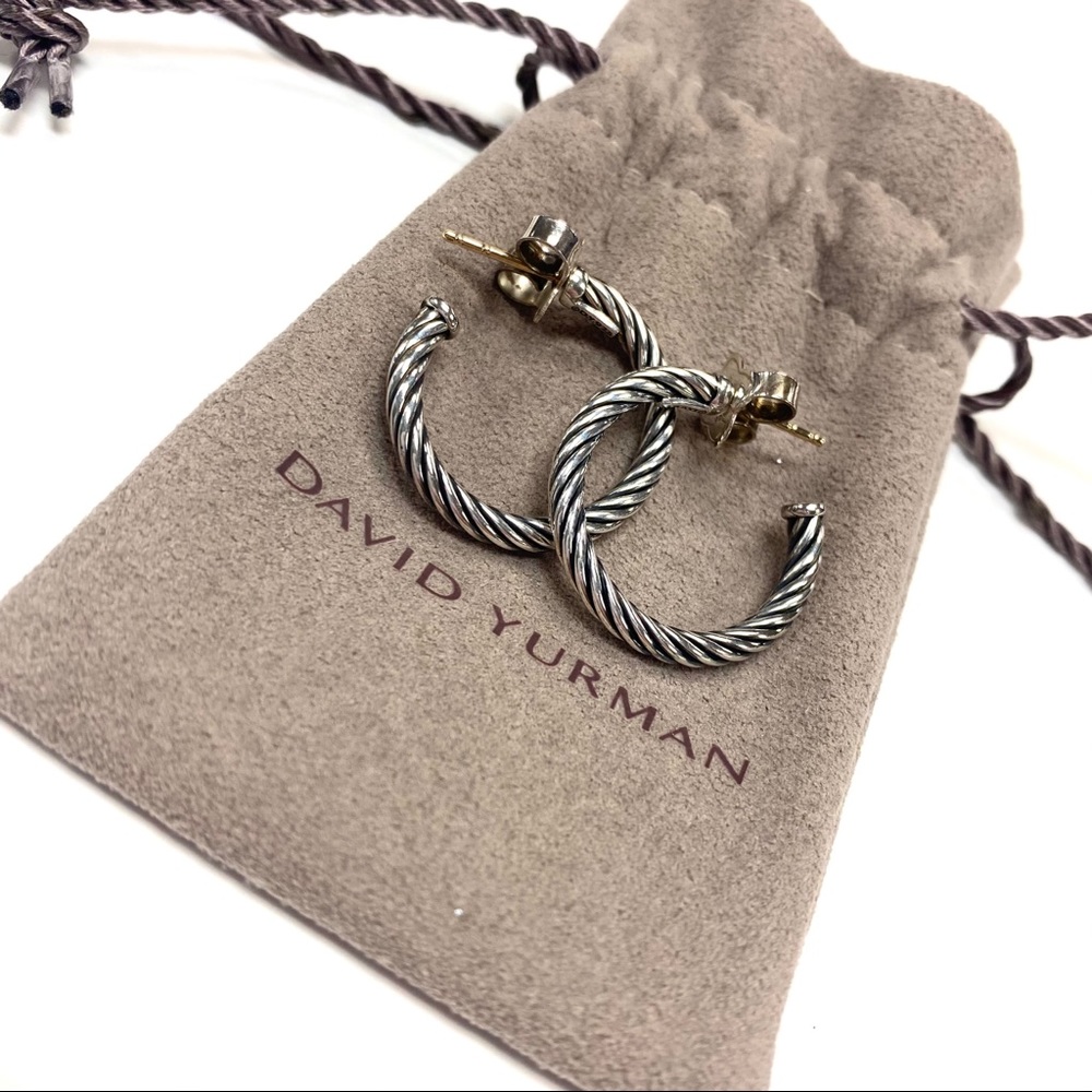David Yurman cable sterling hoop earrings